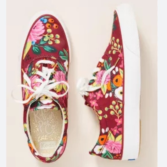 ANTHROPOLOGIE Rifle Paper x Keds anchor vintage blossoms sneakers size 8 - Picture 1 of 10